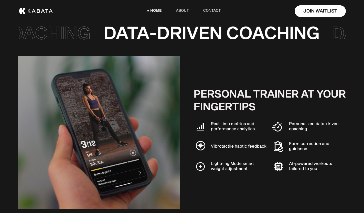 Kabata App Kabata’s main smart dumbbell and supporting training app