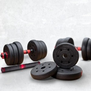 Set dumbbell semen plastik PVC yang dapat dilepas dan dumbbell yang dapat disesuaikan beratnya