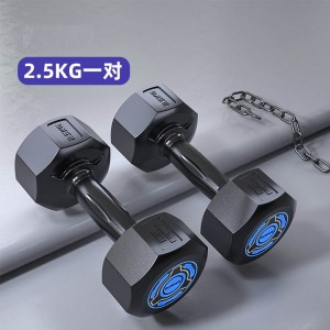 Fixed octagonal dumbbell men’s household fitness equipment women’s arm muscles one pair of Asian bell rubber bag gym special set