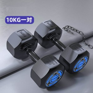 Fixed octagonal dumbbell men’s household fitness equipment women’s arm muscles one pair of Asian bell rubber bag gym special set