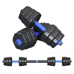 Corner removable plastic cement dumbbell men’s sand filled barbell household indoor sports and fitness equipment 30kg