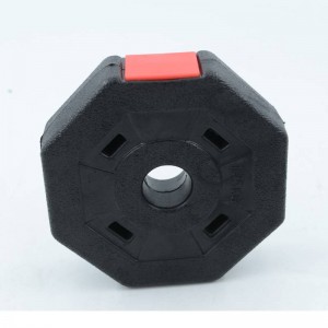 Plastic PE cement octagonal dumbbell piece weightlifting fitness equipment barbell piece 2.5kg 5kg manufacturer wholesale