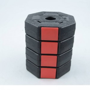 Plaisteach PE stroighin píosa dumbbell ochtagánach trealamh aclaíochta meáchain píosa barbell 2.5kg 5kg monaróir mórdhíola