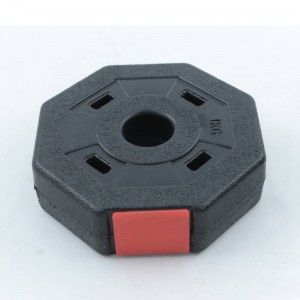 Plaisteach PE stroighin píosa dumbbell ochtagánach trealamh aclaíochta meáchain píosa barbell 2.5kg 5kg monaróir mórdhíola