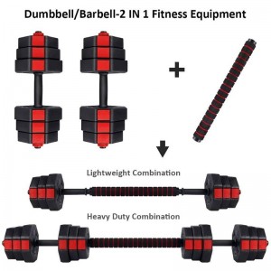 ปรับซีเมนต์ทรายบรรจุดัมเบลแปดเหลี่ยม Anti Rolling พลาสติก PE barbell อุปกรณ์ฟิตเนสในครัวเรือน 20กก.40กก